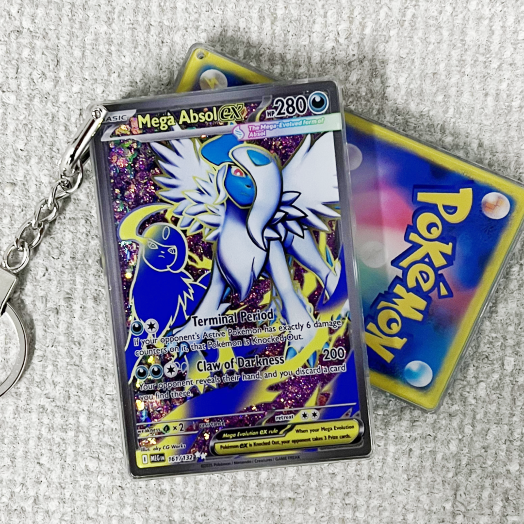 Mega Absol-EX Card Quicksand Keychain