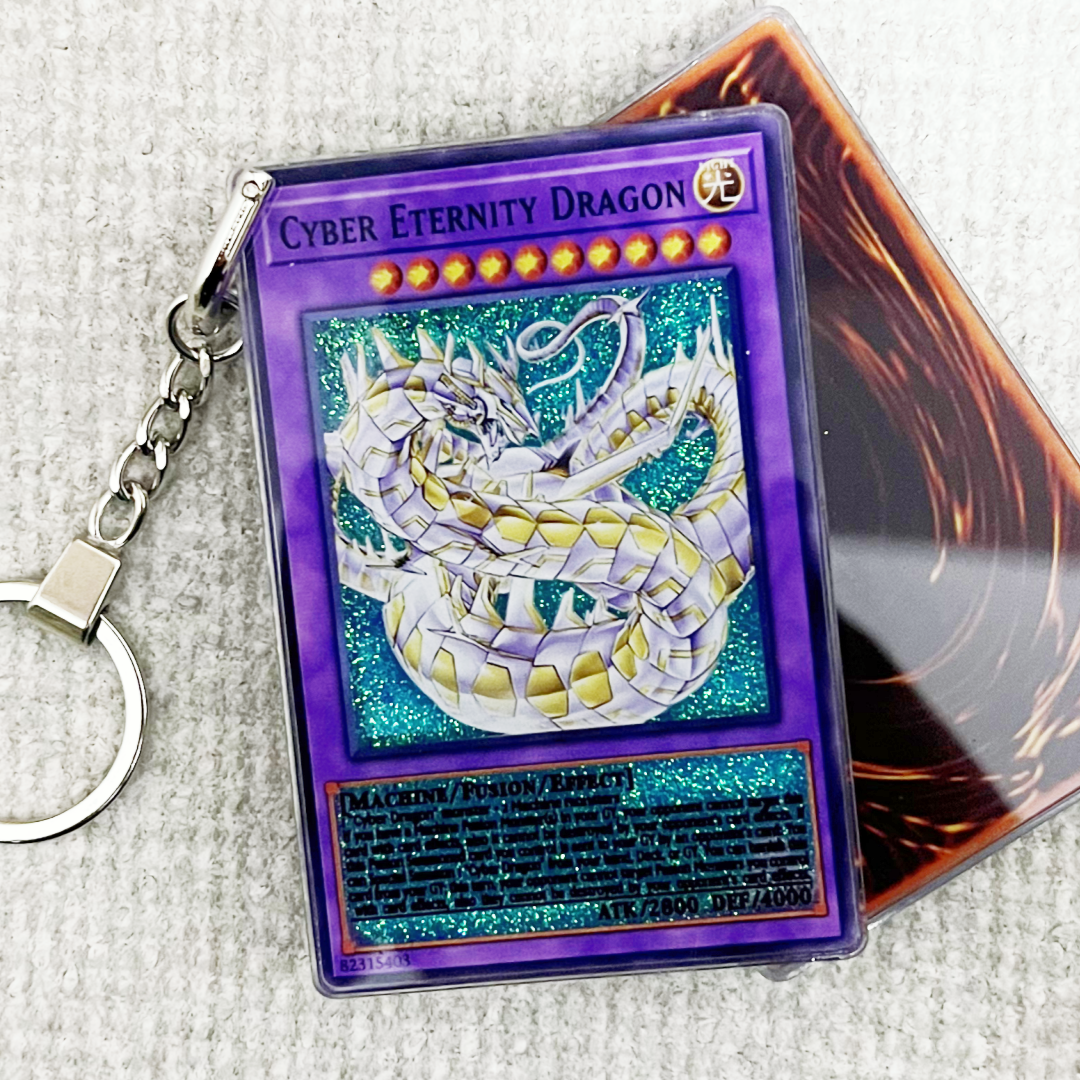 CYBER ETERNITY DRAGON Card Quicksand Keychain