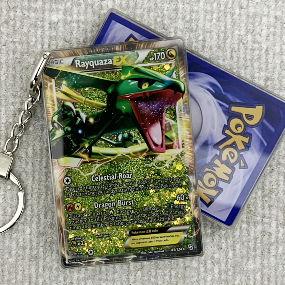 Rayquaza EX Card Quicksand Keychain