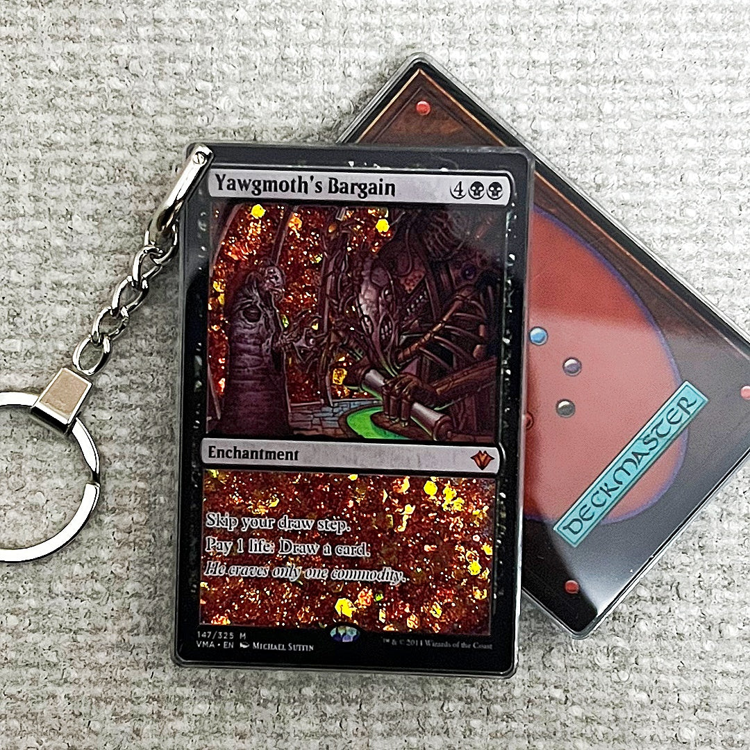 Yawgmoth's Bargain Card Quicksand Keychain