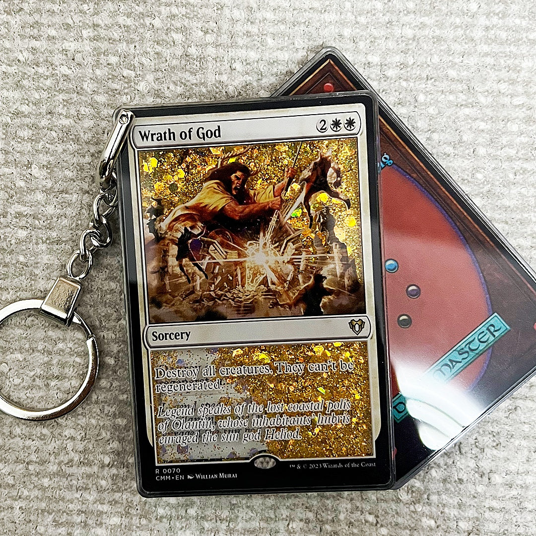 Wrath of God Card Quicksand Keychain
