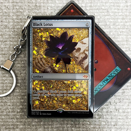 Black Lotus Card Quicksand Keychain