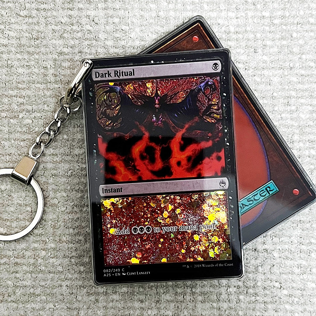Dark Ritual Card Quicksand Keychain