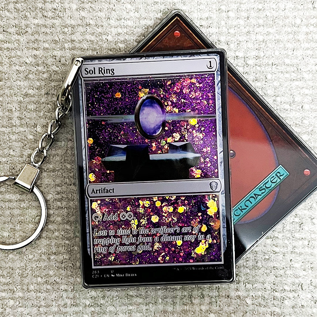 Sol Ring Card Quicksand Keychain