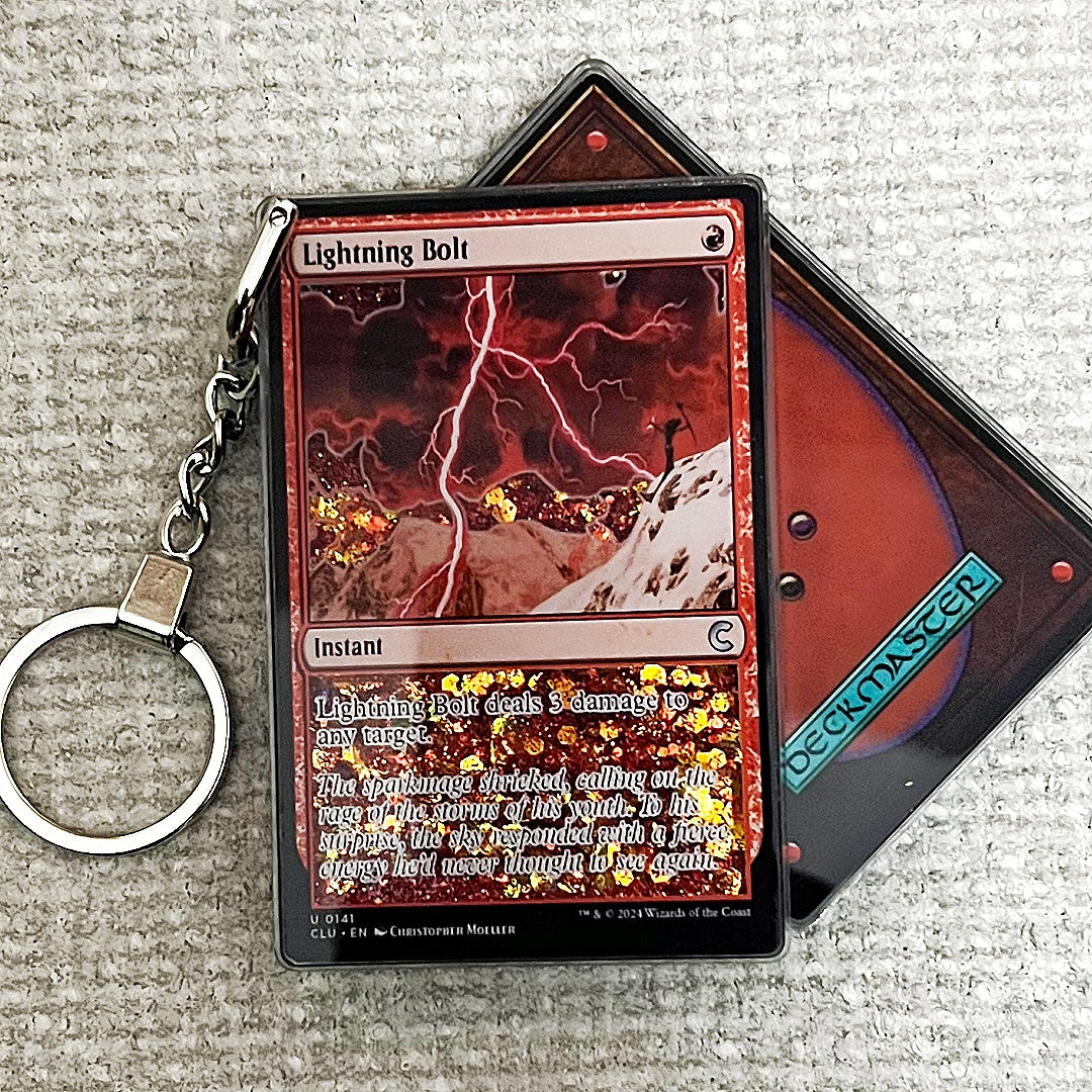 Lightning Bolt Card Quicksand Keychain