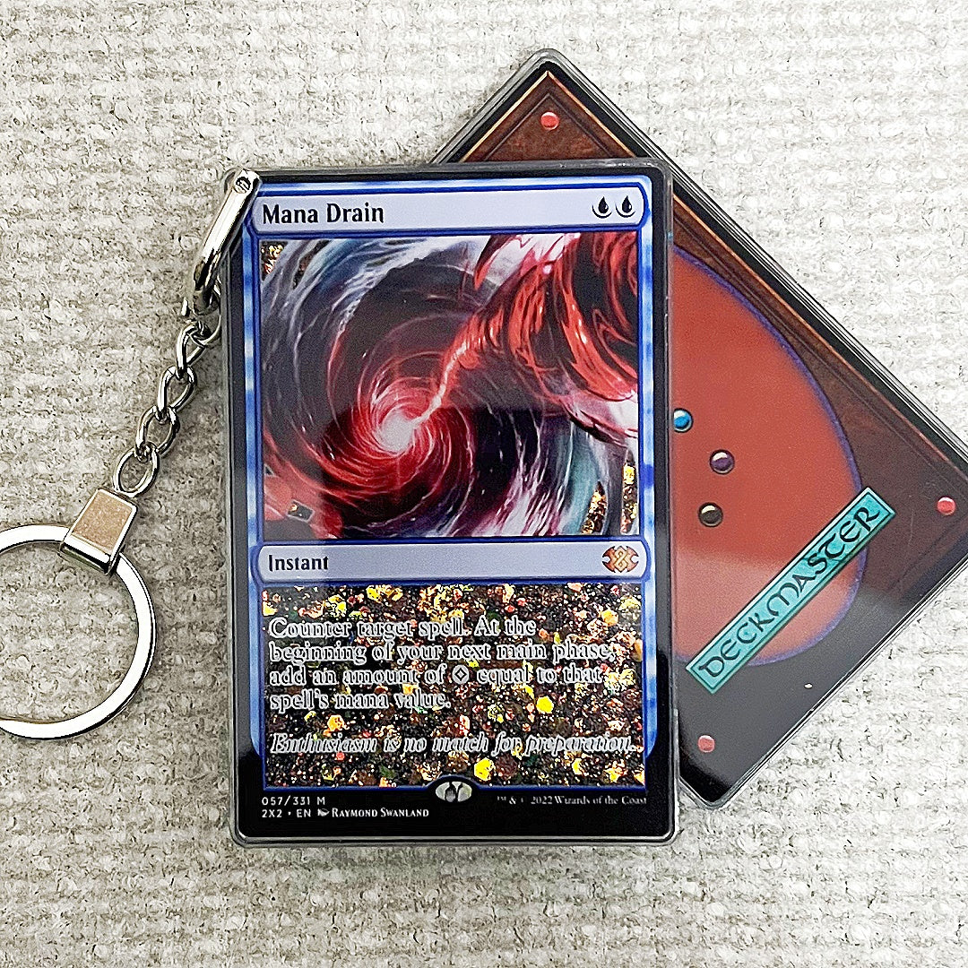 Mana Drain Card Quicksand Keychain