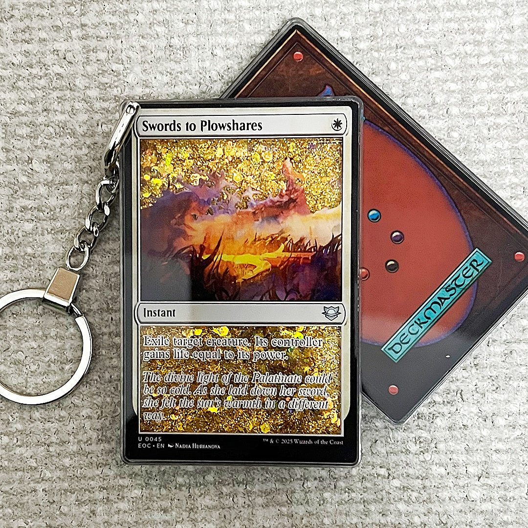 Swords to Plowshares Card Quicksand Keychain