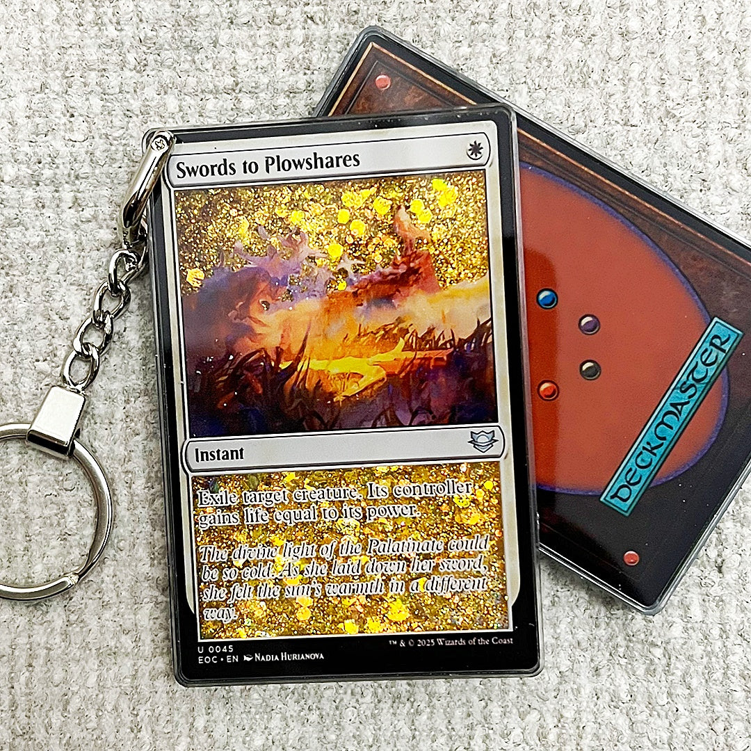 Swords to Plowshares Card Quicksand Keychain