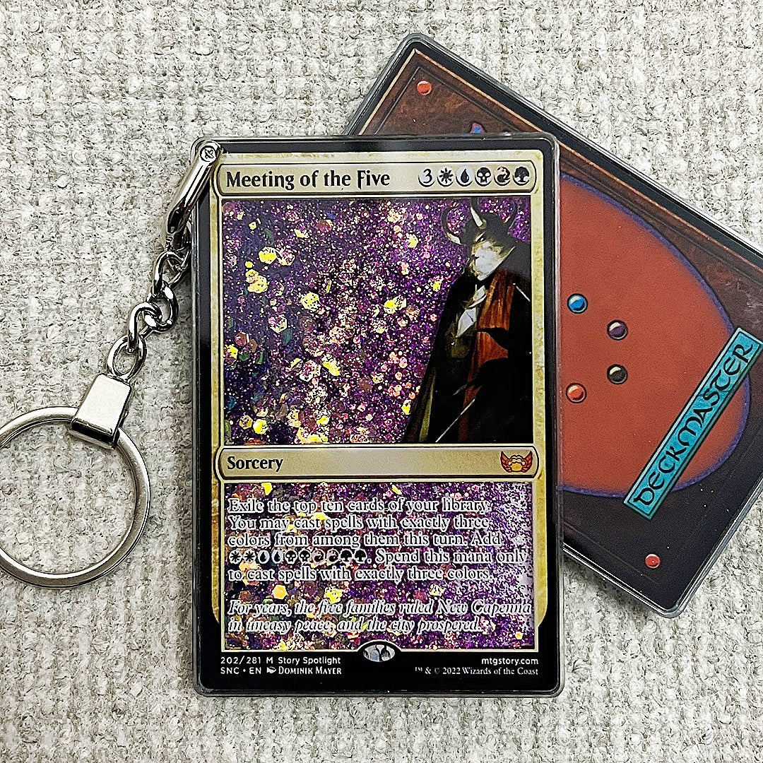 Meeting of the Five Card Quicksand Keychain