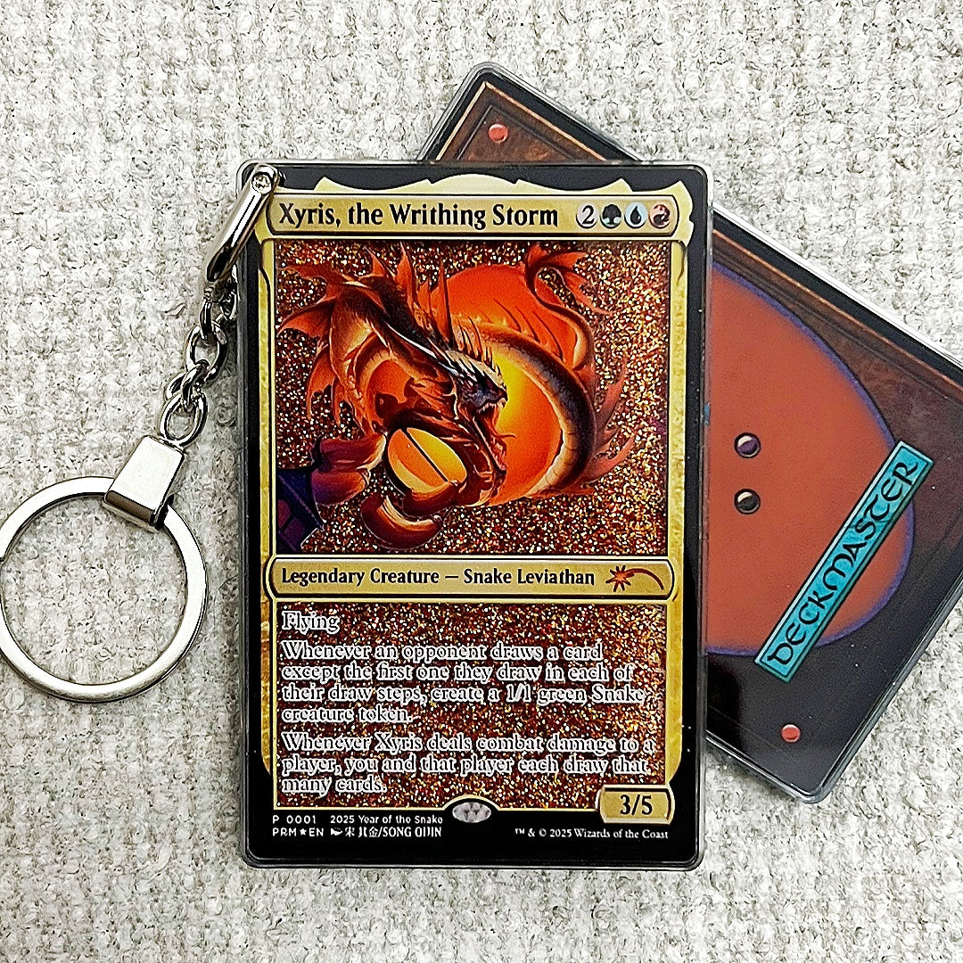 Xyris, the Writhing Storm Card Quicksand Keychain