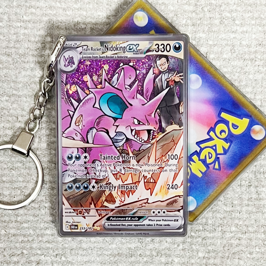 Team Rockets Nidoking Card Quicksand Keychain