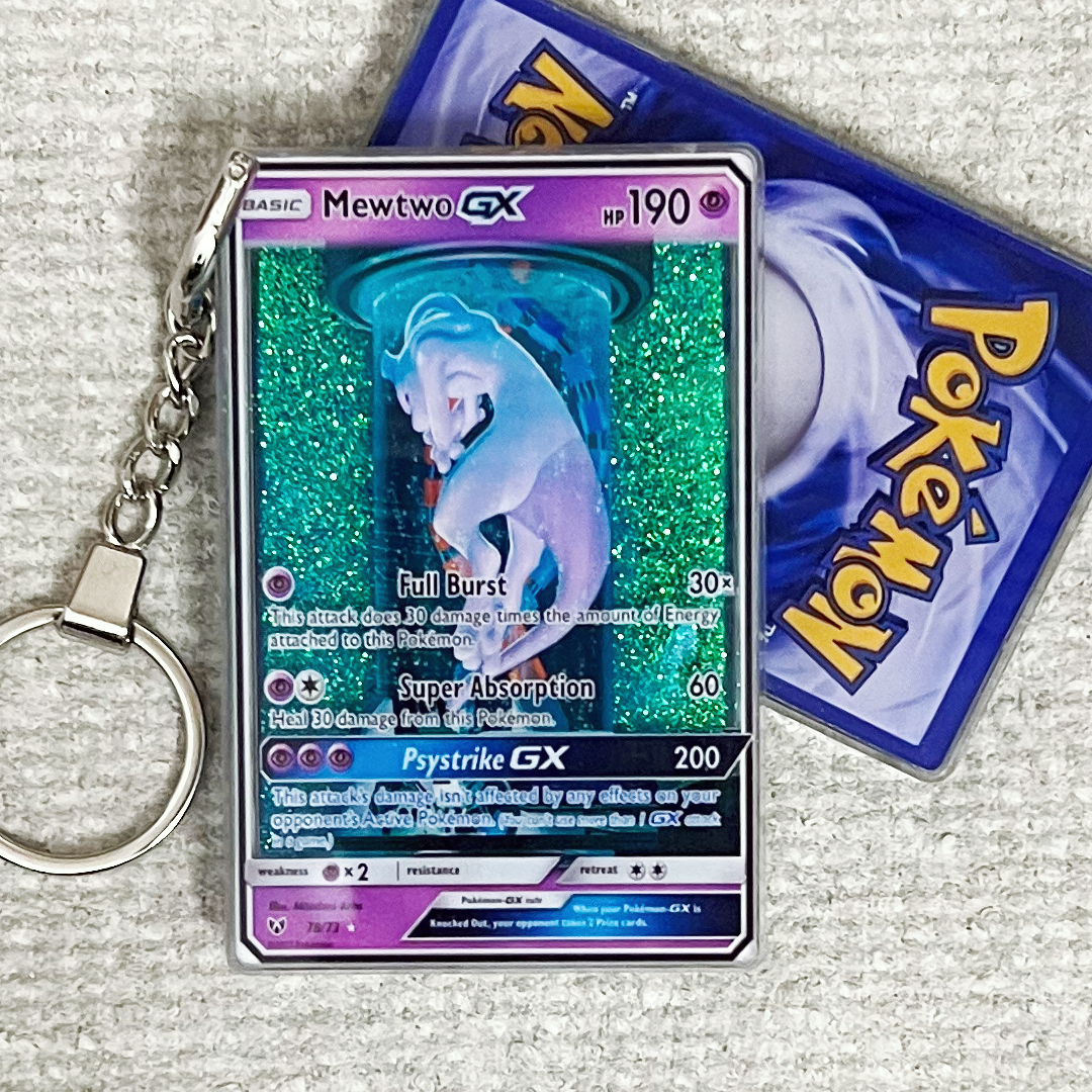 Mewtwo GX Card Quicksand Keychain