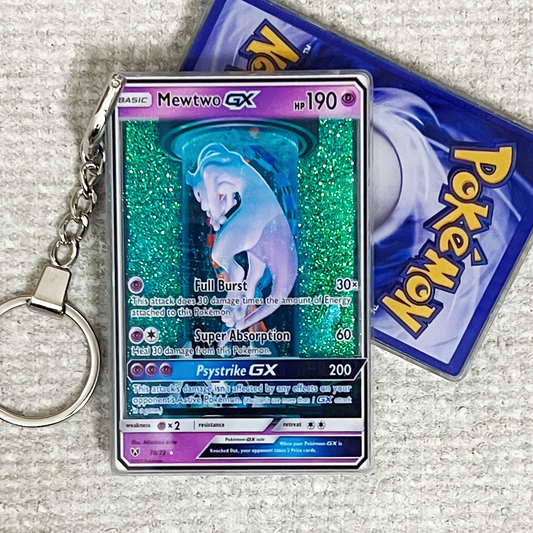 Mewtwo GX Card Quicksand Keychain