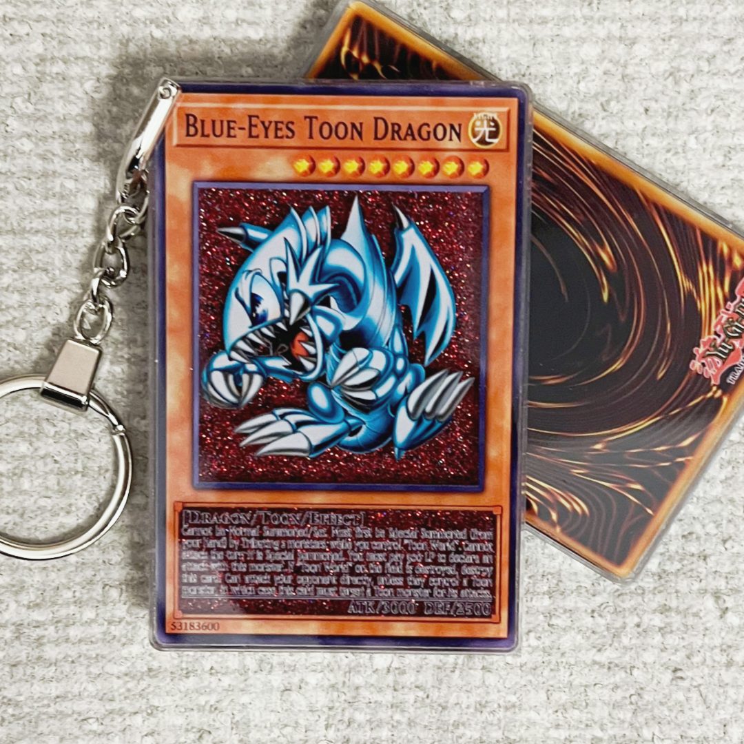 BLUE-EYES TOON DRAGON Card Quicksand Keychain