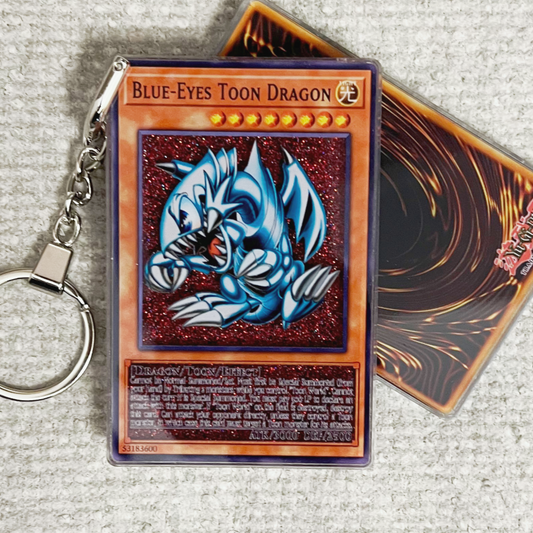 BLUE-EYES TOON DRAGON Card Quicksand Keychain