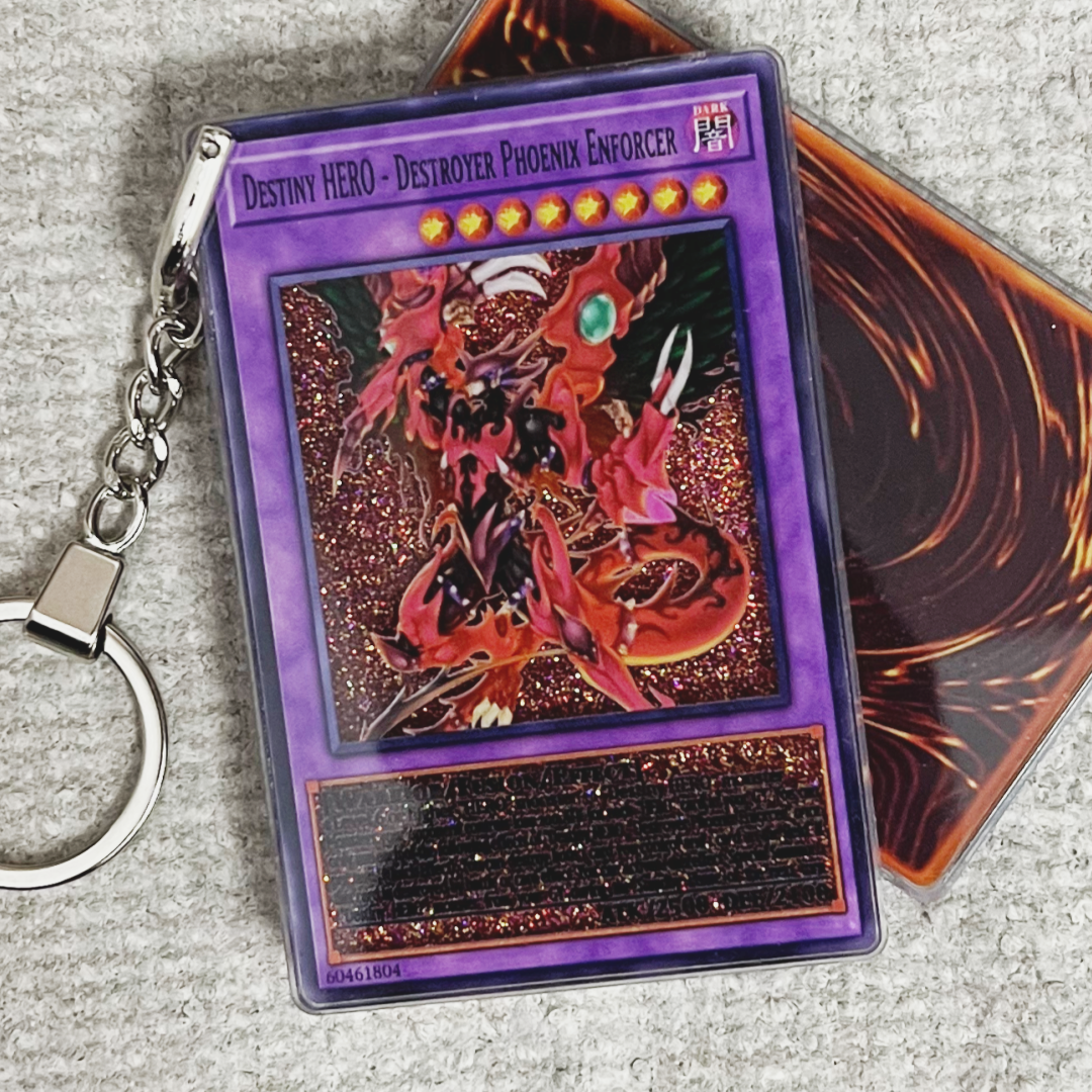 DESTINY HERO- DESTROYER PHOENIX ENFORCER Card Quicksand Keychain