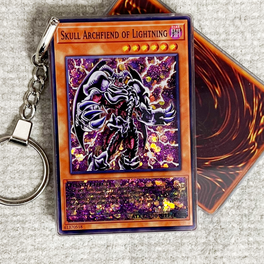 SKULL ARCHFIEND OF LIGHTNING Card Quicksand Keychain