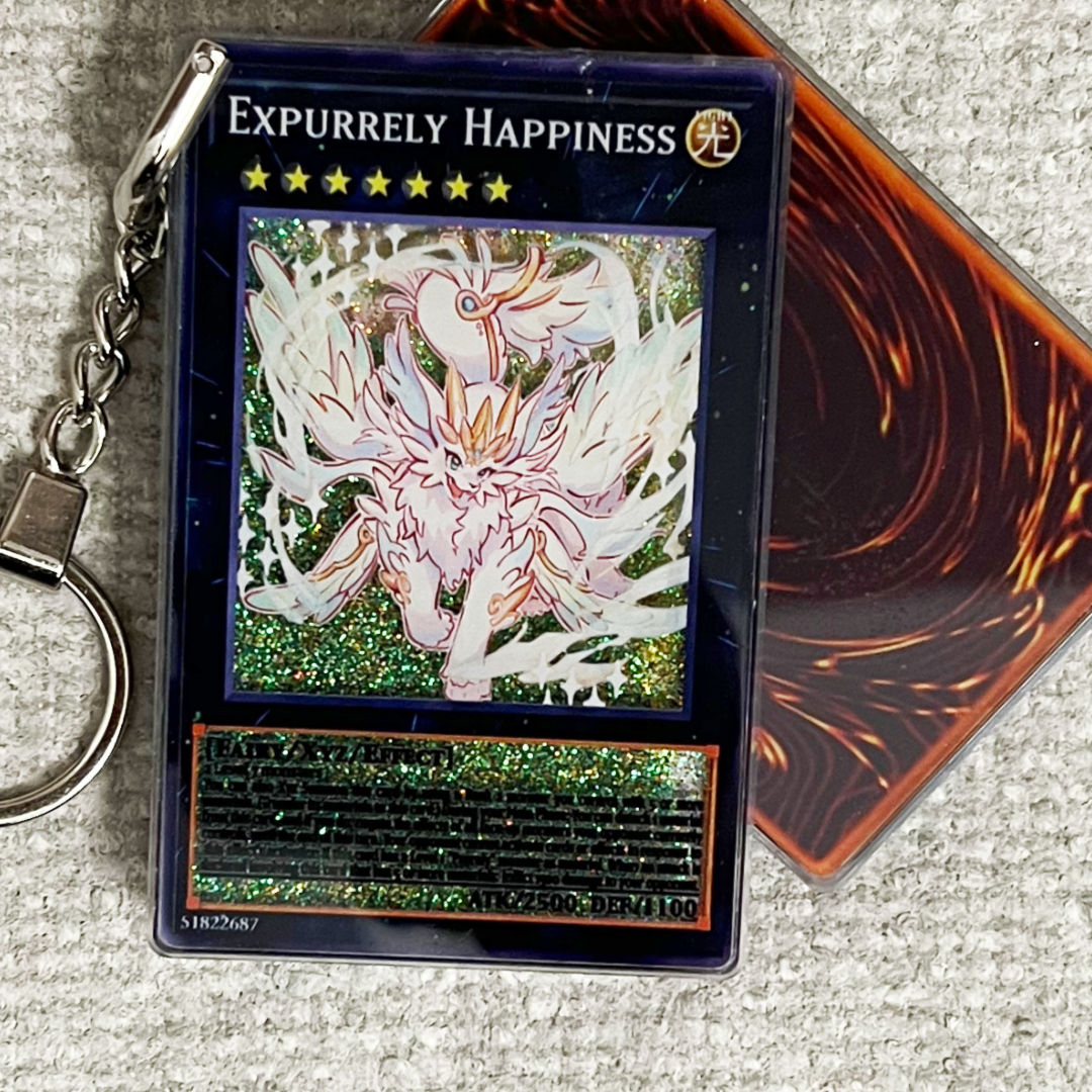 EXPURRELY HAPPINESS Card Quicksand Keychain