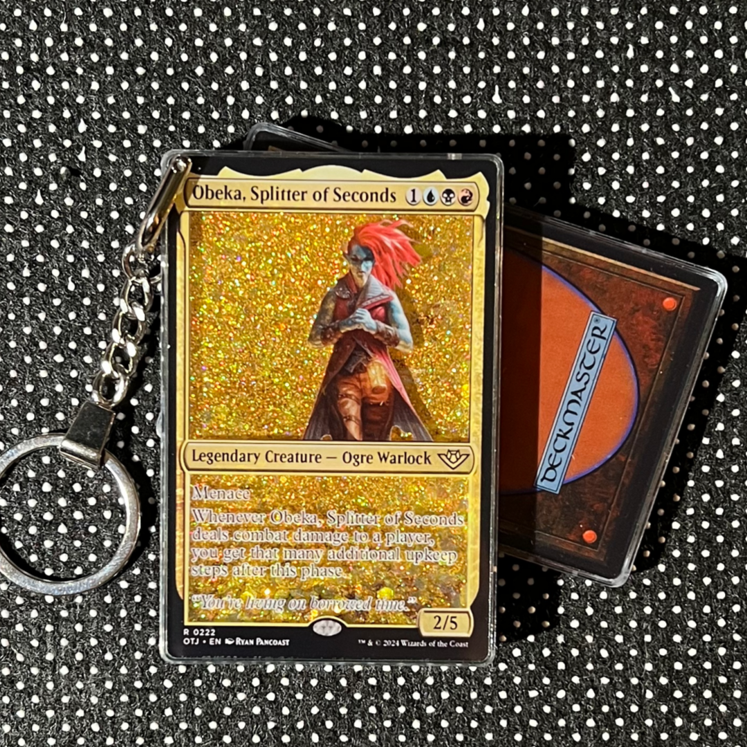 Obeka, Splitter of Seconds Magic the Gathering Card Quicksand Keychain