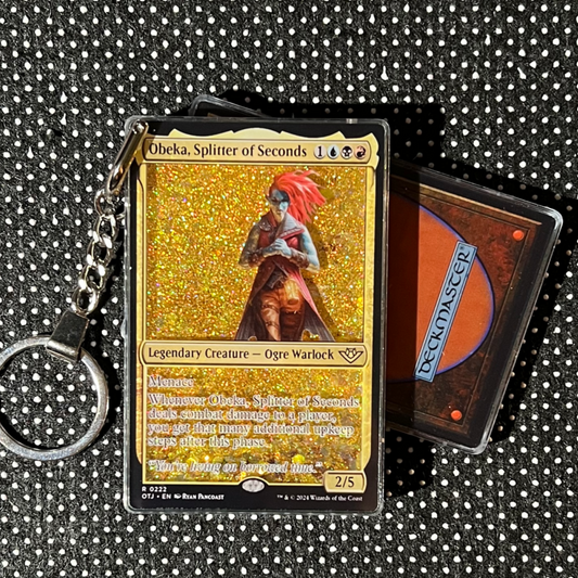 Obeka, Splitter of Seconds Magic the Gathering Card Quicksand Keychain