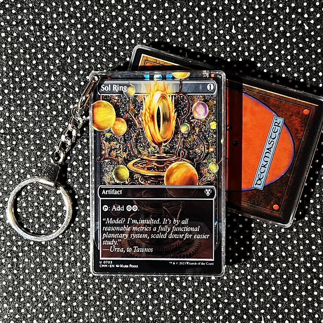Sol Ring Card Quicksand Keychain