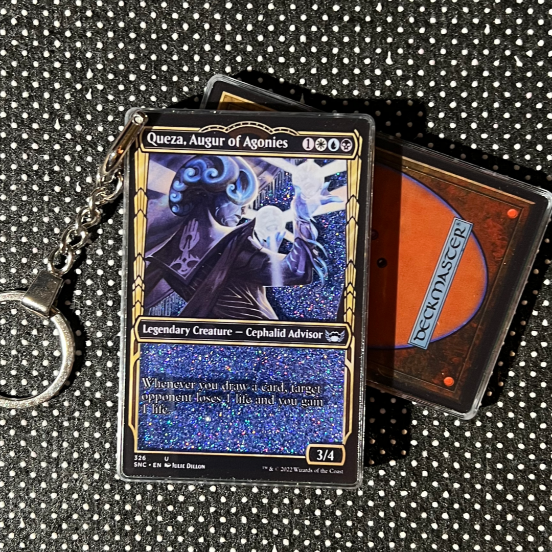 Queza, Augur of Agonies Magic the Gathering Card Quicksand Keychain