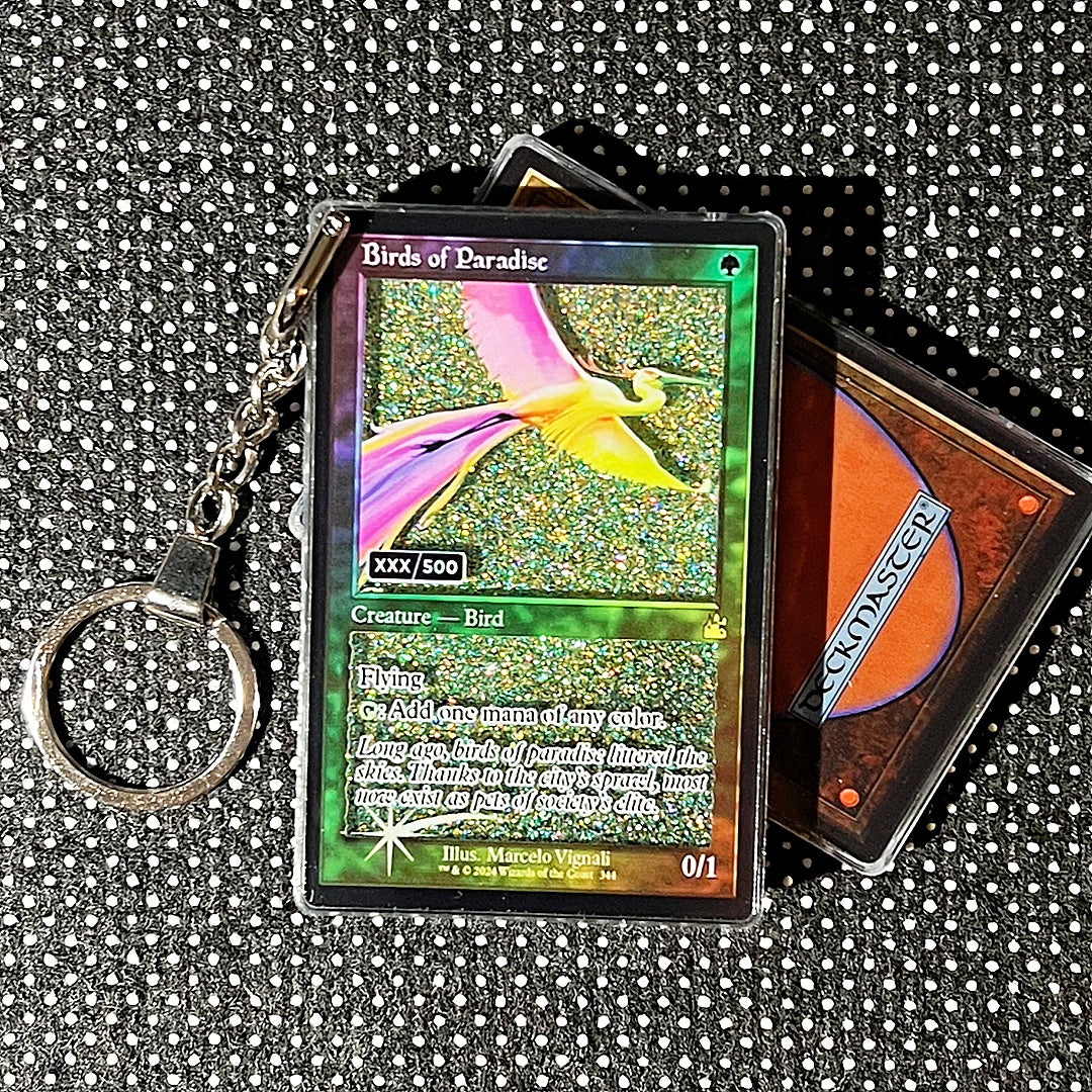 birds of paradise Card Quicksand Keychain