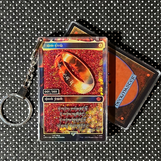 The One Ring Magic the Gathering Card Quicksand Keychain