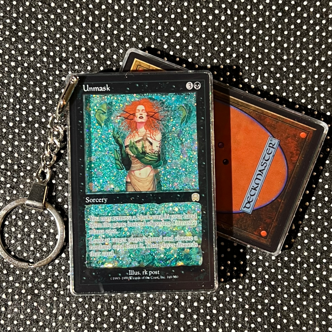 Unmask Magic the Gathering Card Quicksand Keychain