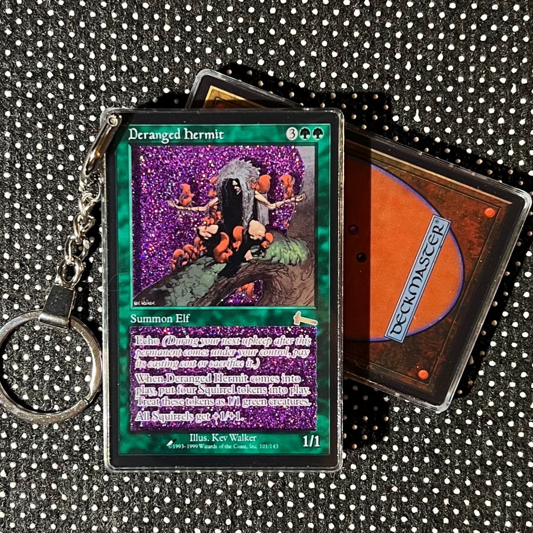 Deranged hermit Magic the Gathering Card Quicksand Keychain