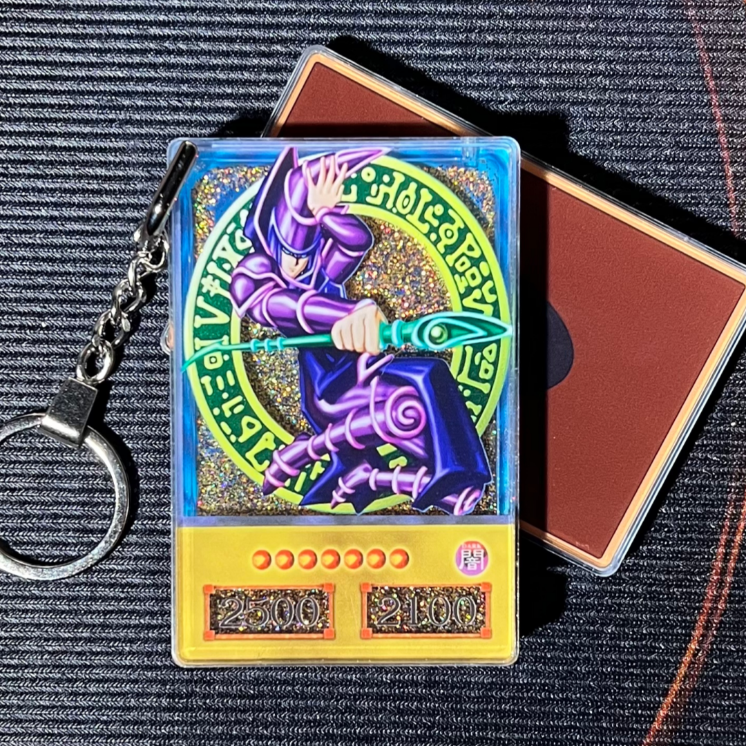 Dark Magician Yu-Gi-Oh! Anime Style Card Quicksand Keychain