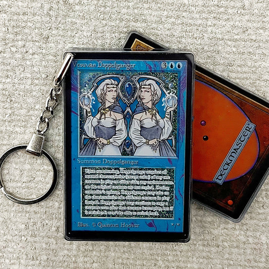 Vesuvan Doppelganger Card Quicksand Keychain