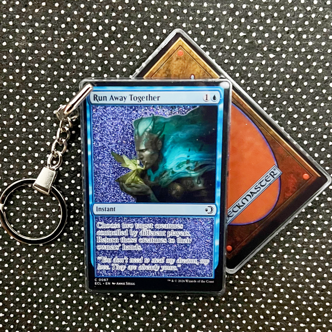 Run Away Together Magic the Gathering Card Quicksand Keychain