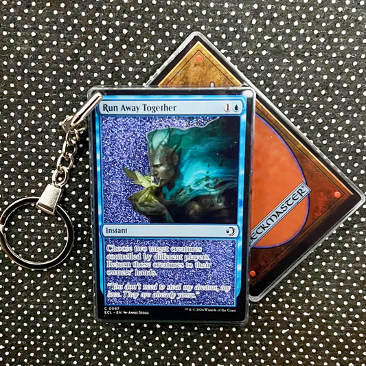 Run Away Together Magic the Gathering Card Quicksand Keychain
