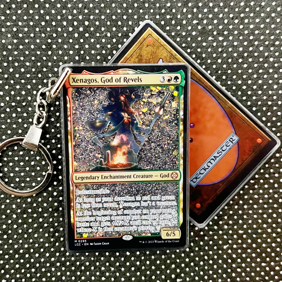 Xenagos, God of Revels Magic the Gathering Card Quicksand Keychain