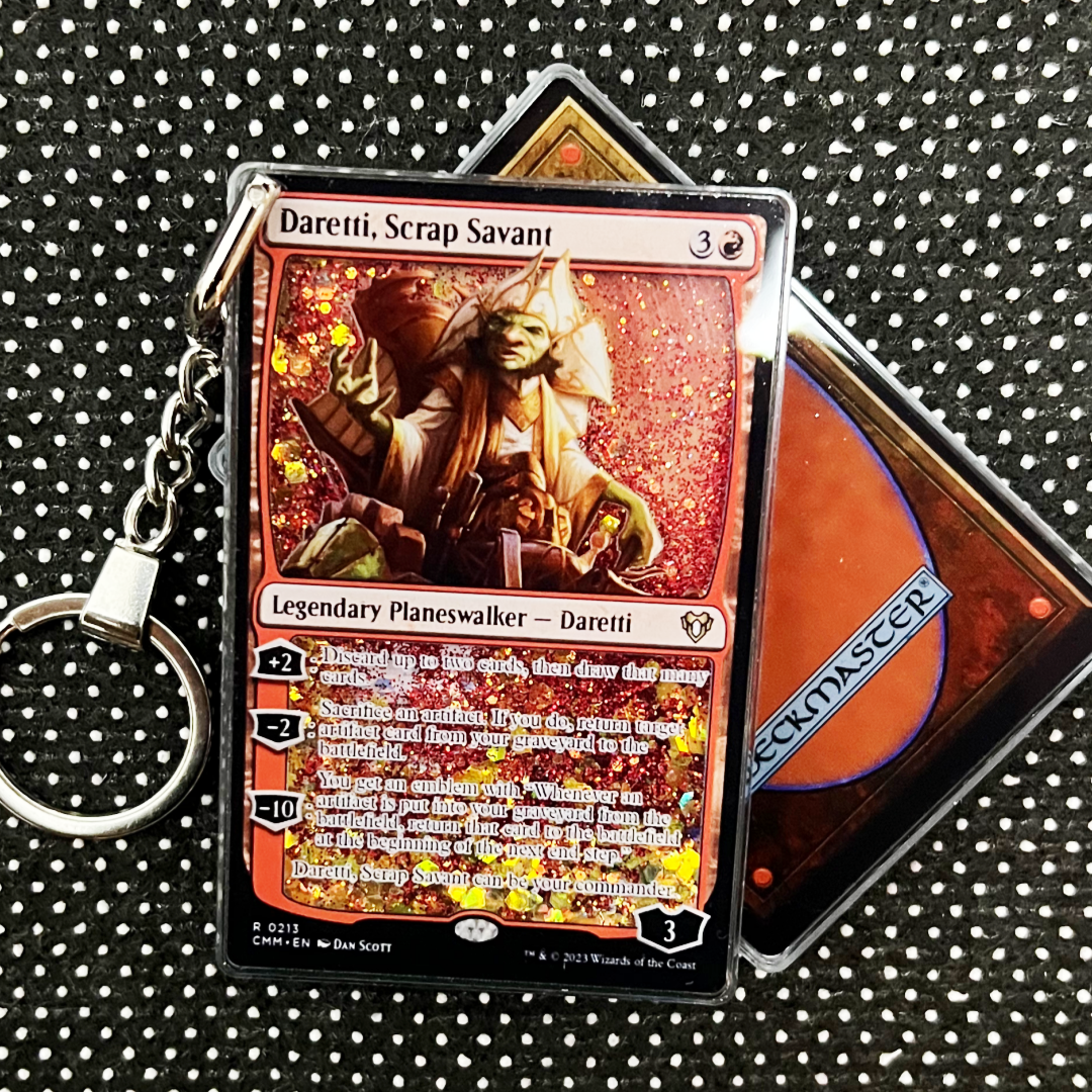 Daretti, Scrap Savant Magic the Gathering Card Quicksand Keychain