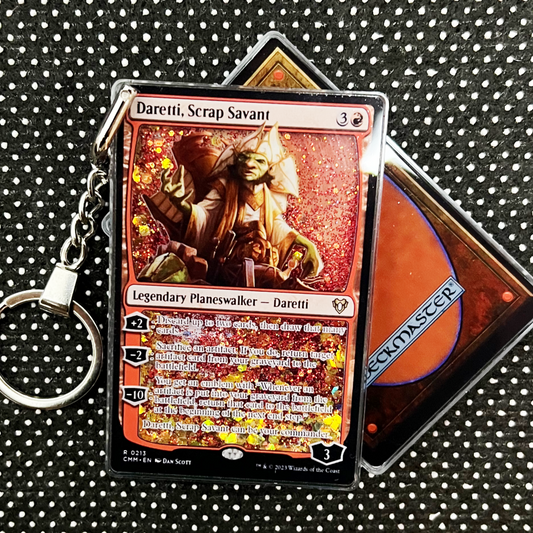 Daretti, Scrap Savant Magic the Gathering Card Quicksand Keychain