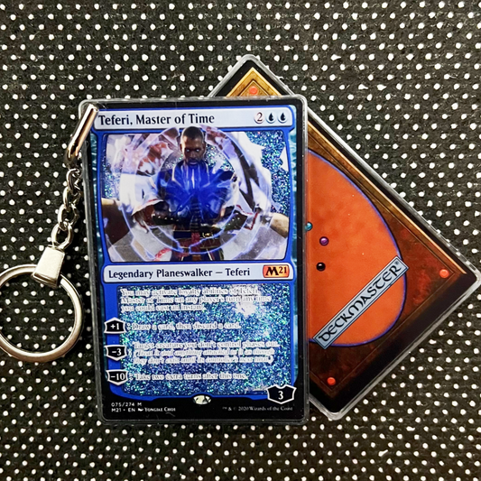 Teferi, Master of Time Magic the Gathering Card Quicksand Keychain