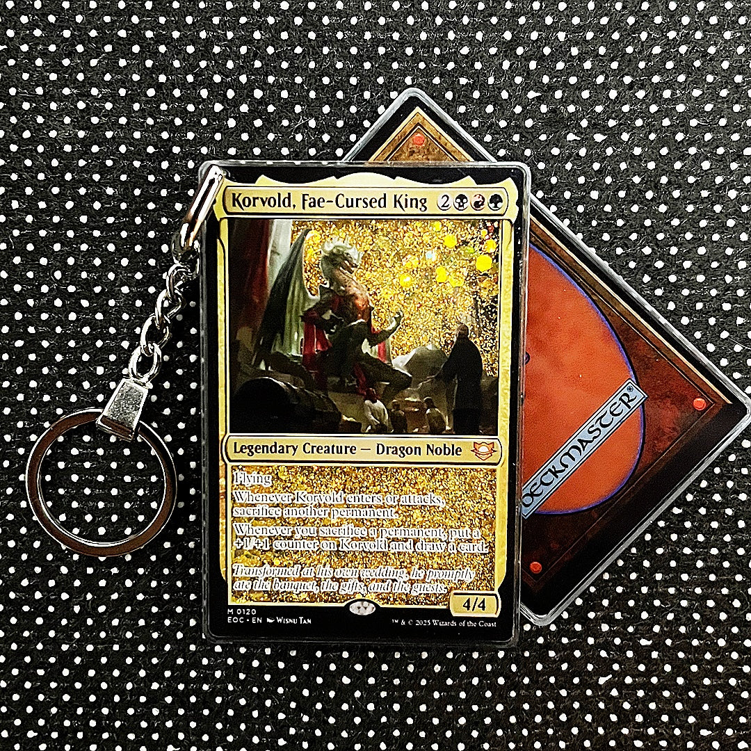 Korvold, Fae-Cursed King Card Quicksand Keychain