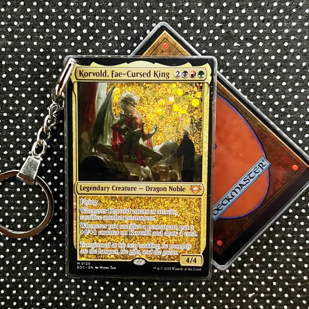 Korvold, Fae-Cursed King Magic the Gathering Card Quicksand Keychain