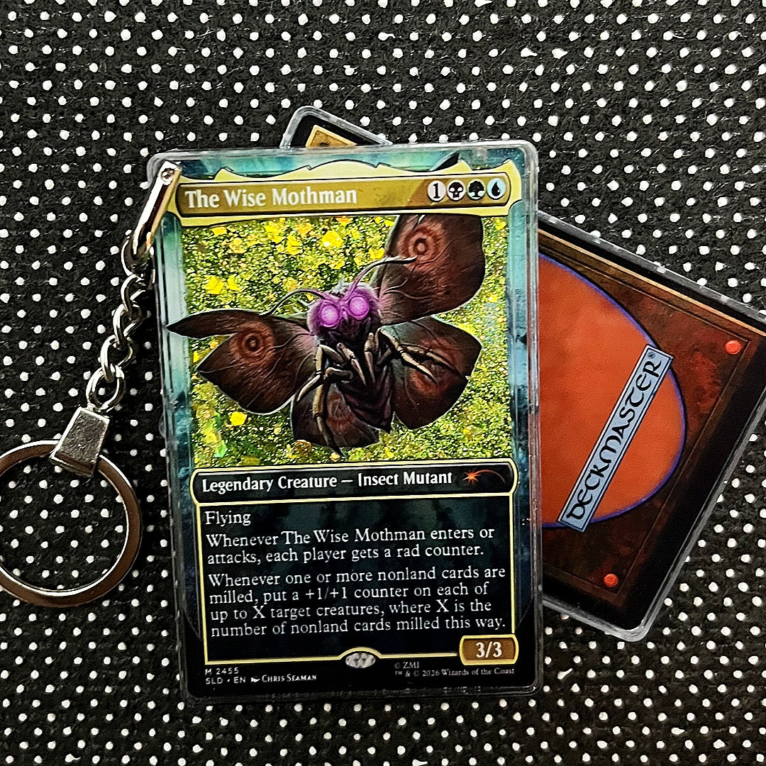 The Wise Mothman Card Quicksand Keychain