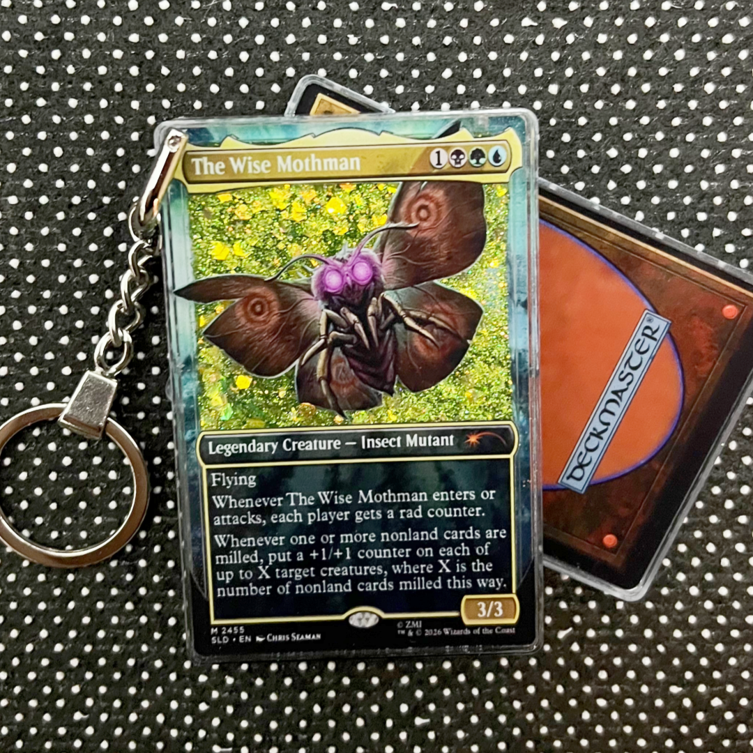 The Wise Mothman Magic the Gathering Card Quicksand Keychain