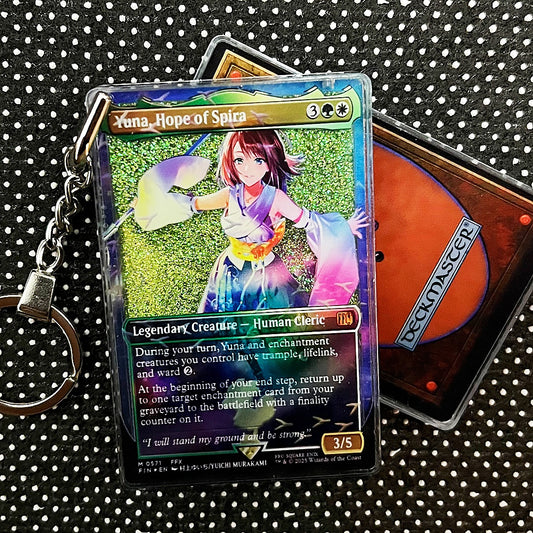 Yuna,Hope of Spira Card Quicksand Keychain