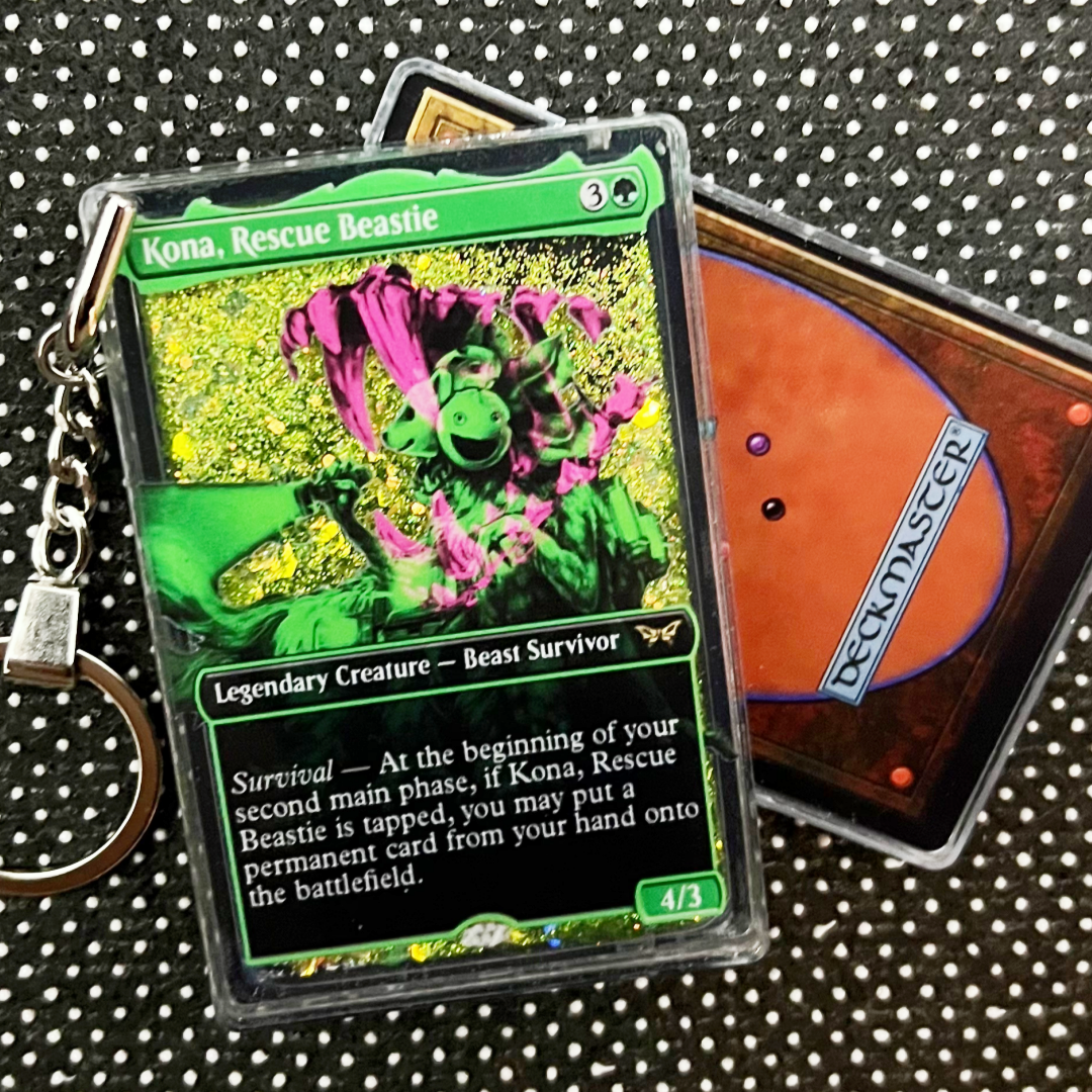 Kona, Rescue Beastie Magic the Gathering Card Quicksand Keychain
