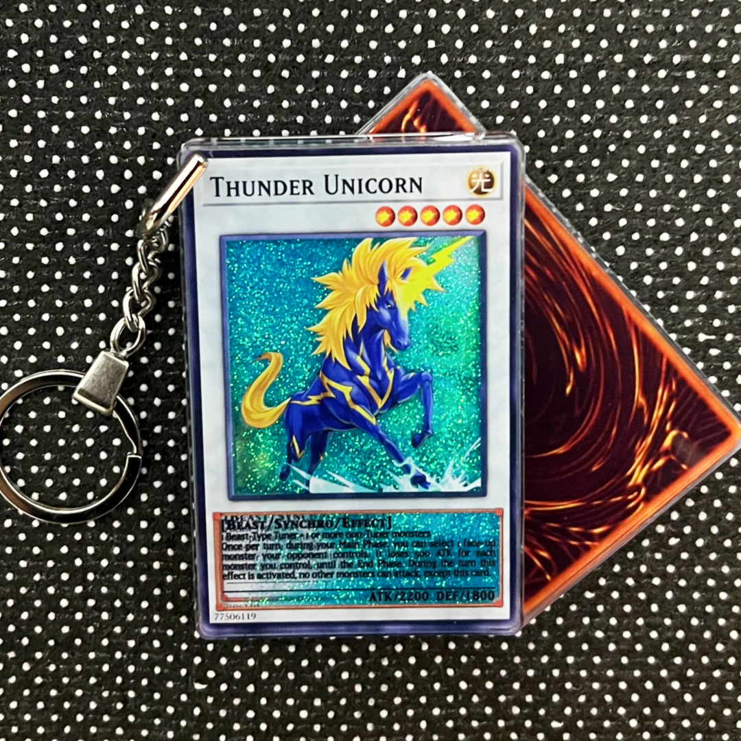 THUNDER UNICORN Card Quicksand Keychain