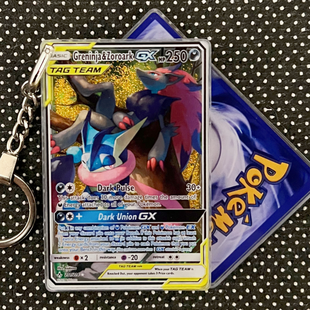 Greninja&Zoroark GX Card Quicksand Keychain