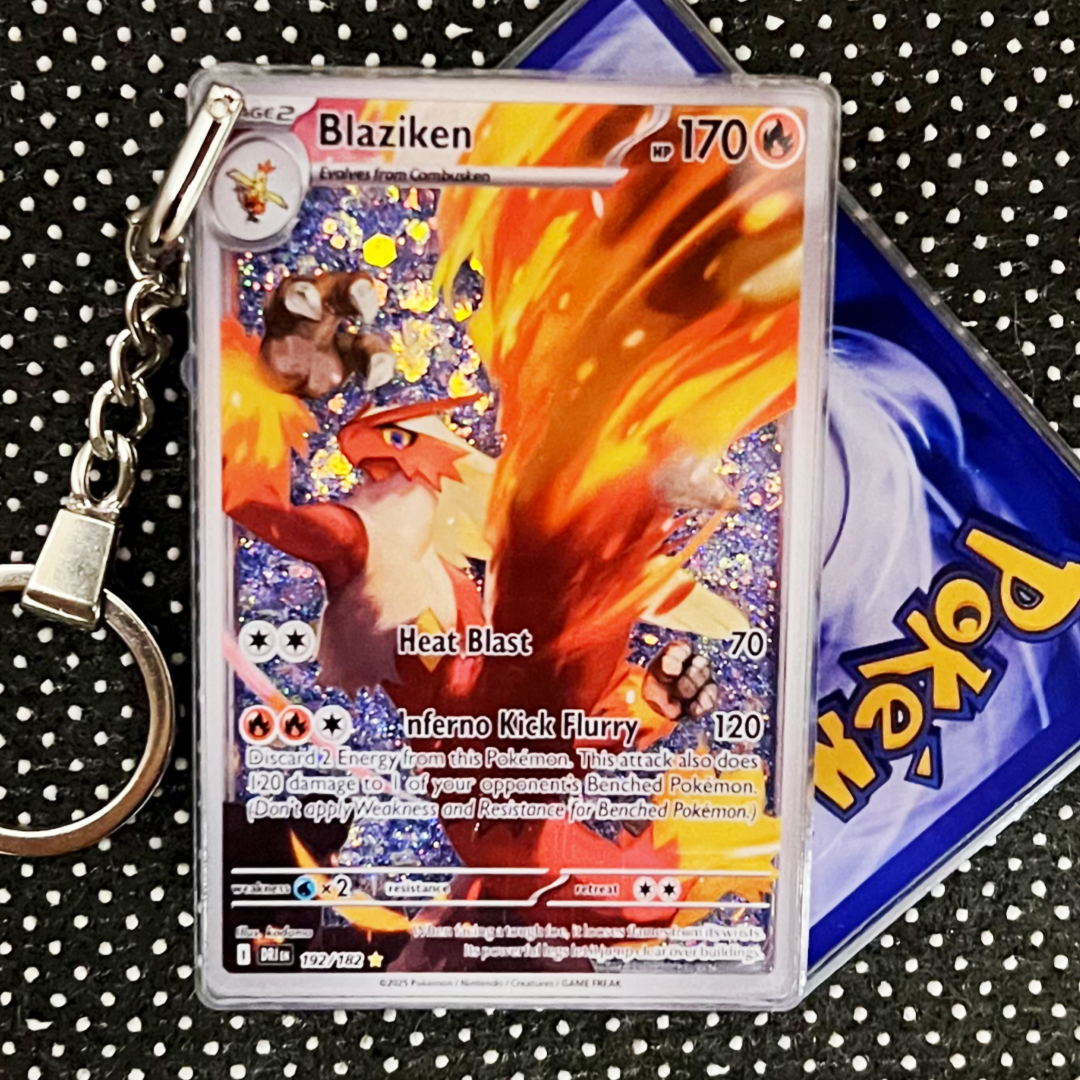 Blaziken Card Quicksand Keychain