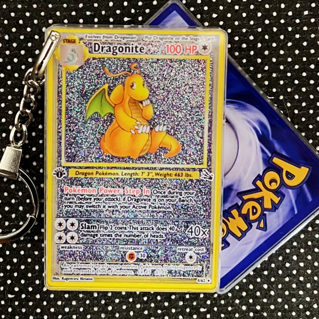 Dragonite Card Quicksand Keychain