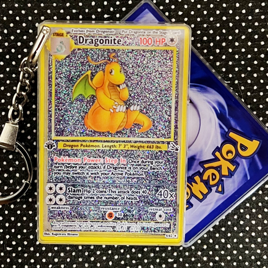 Dragonite Card Quicksand Keychain