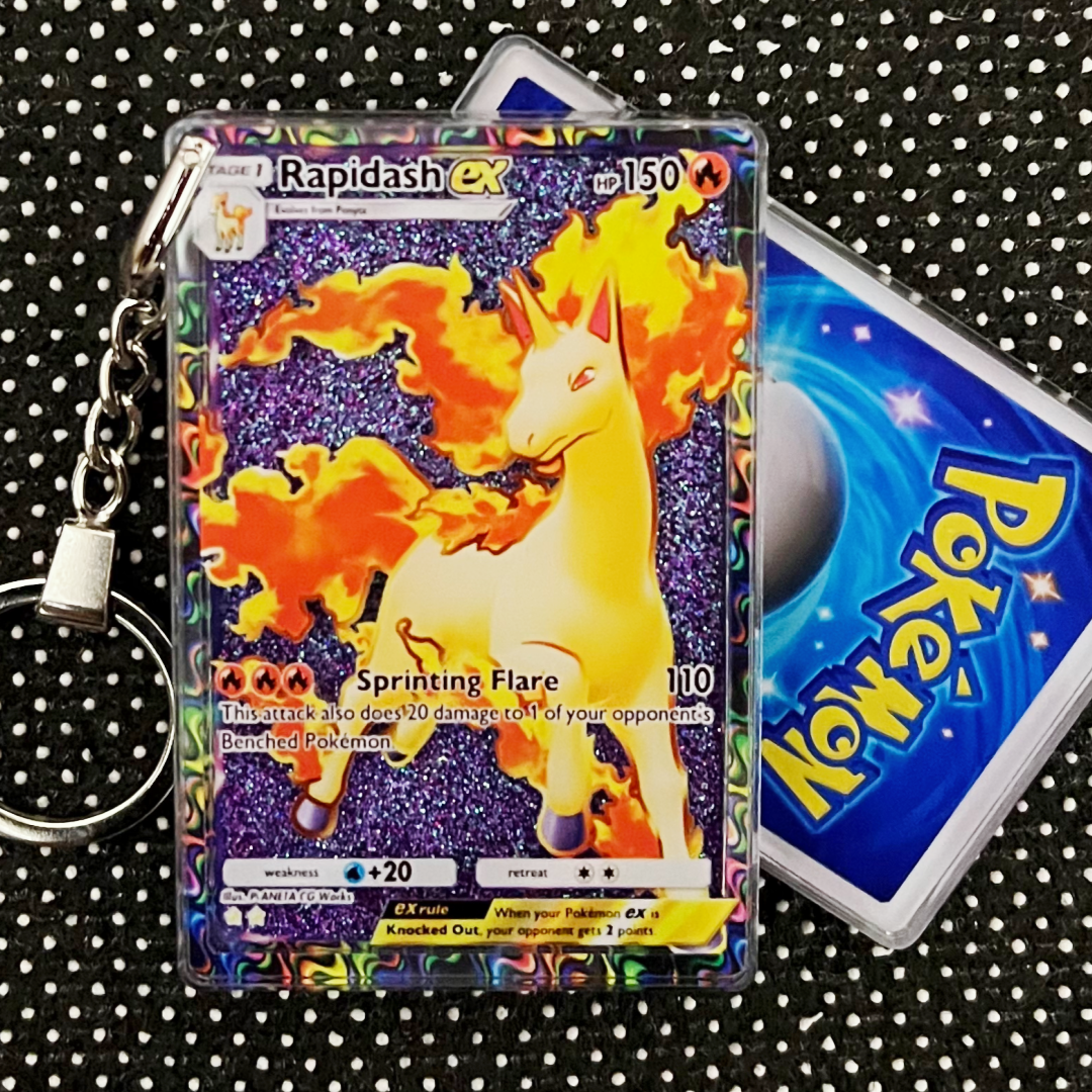 Rapidash EX Card Quicksand Keychain